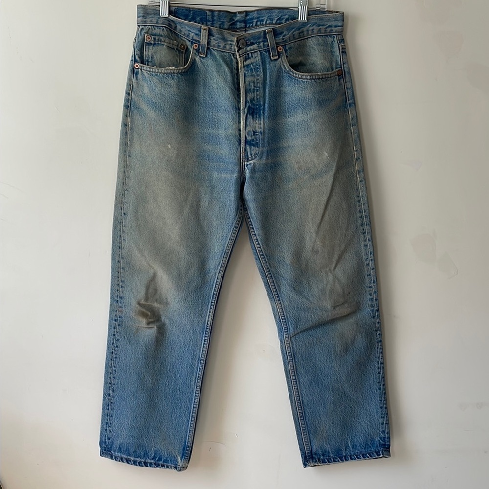 Vintage Levi’s 501xx mud wash dirty made in USA! 35x30 rare distressed thrashed